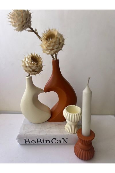 BLANJ Hugging Dear Tile Heart Vase and Candle Holder
