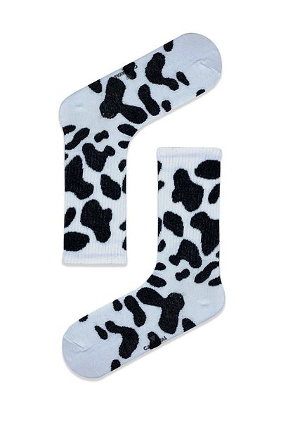 CARNAVAL SOCKS Цветни спортни чорапи с шарка на крава в черно