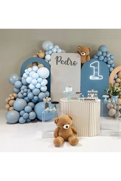 BAL10 DÜNYASI Storm Blue Sea Sand Desert Blue Sand Balloon Balloon Set 100 Pi...