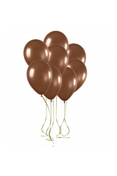 BAL10 DÜNYASI 12 Inch Metallic Brown Balloon Pack of 10