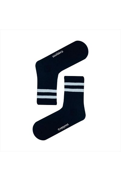 CARNAVAL SOCKS Λευκές πολύχρωμες αθλητικές κάλτσες με διπλή ρίγα