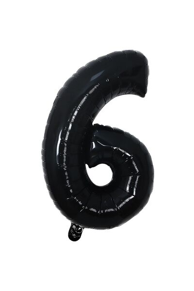 BAL10 DÜNYASI Foil Balloon Black Number 6 34 Inch 80 Cm