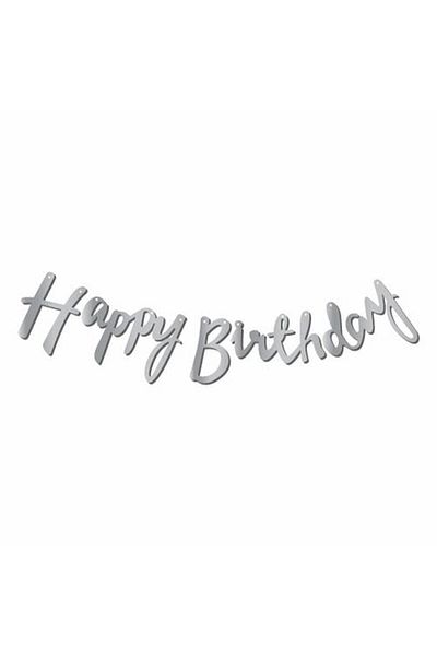 BAL10 DÜNYASI Ασημένιο πανό καλλιγραφίας Happy Birthday