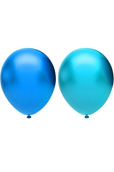 BAL10 DÜNYASI Metallic Balloon Set 10 Pieces (Dark Blue, Light Blue)