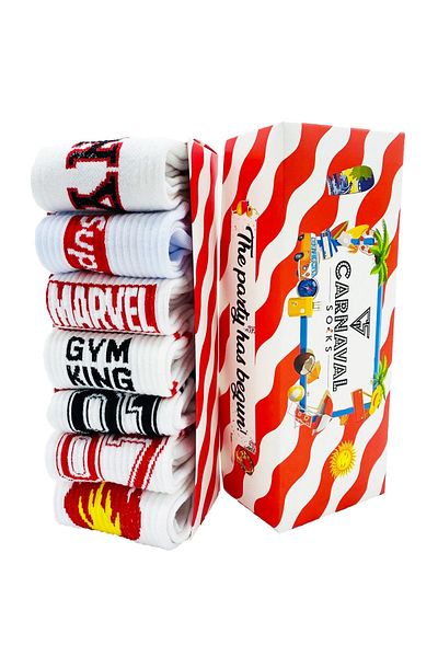 CARNAVAL SOCKS Σετ 7-Piece Sports-2 Gym Athletic Sports Socks 1023