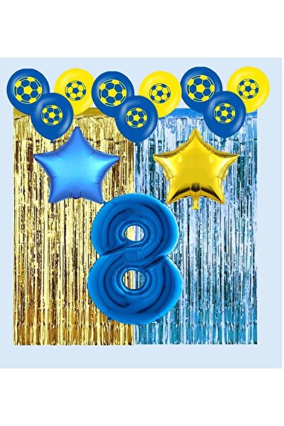 BAL10 DÜNYASI مجموعة مراوح باللون الأصفر والأزرق الداكن في حفلة عيد ميلاد بعم...