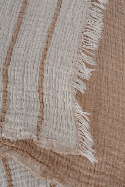 Miespiga Double Sided 100% Cotton Striped Pique Bedspread - 220x240
