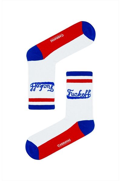 CARNAVAL SOCKS Червени кръгли шарени цветни чорапи с шарка