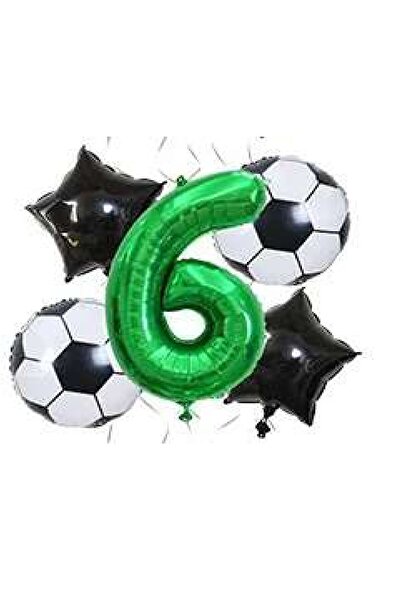 BAL10 DÜNYASI مجموعة بالونات خضراء تحت عنوان كرة القدم لعمر 6 سنوات