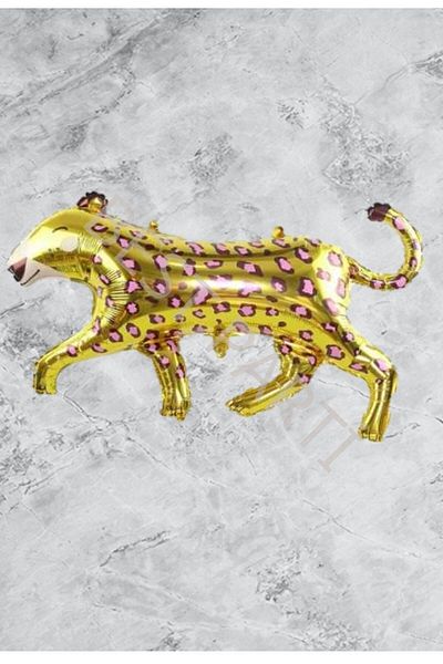 BAL10 DÜNYASI Leopard Foil Balloon Gold Color 118X79 cm