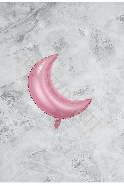 BAL10 DÜNYASI Pink Color Moon Shaped Foil Balloon 45X38 cm