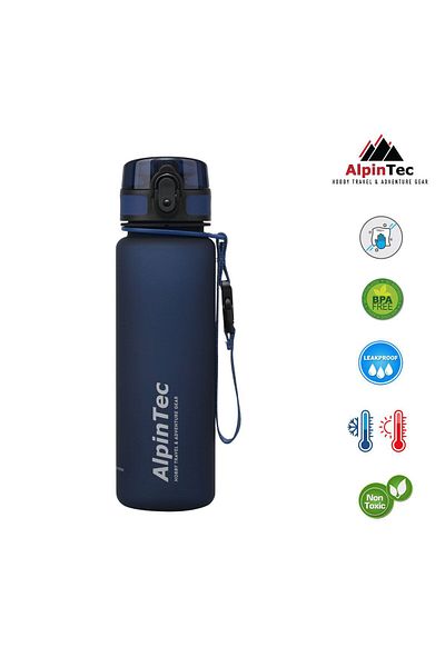 AlpinTec 23 cm Dark Blue Tritan Water Bottle - 500 ML
