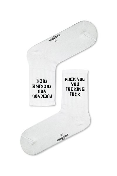 CARNAVAL SOCKS F.ck You You F.cking F.ck Πολύχρωμες αθλητικές κάλτσες με γραπτά σχέδια