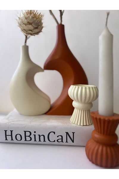 BLANJ Hugging Dear Tile Heart Vase and Candle Holder