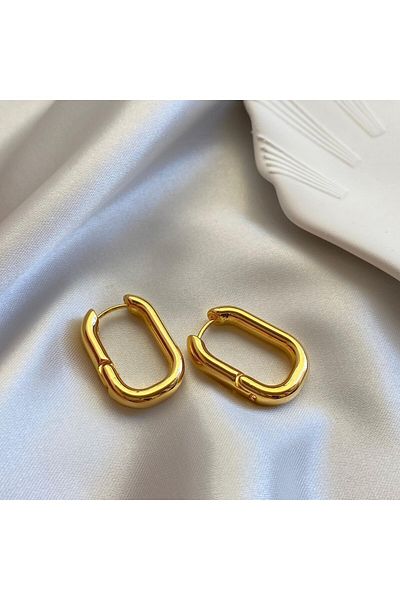Butik Premium Steel Gold - Rectangular Earrings