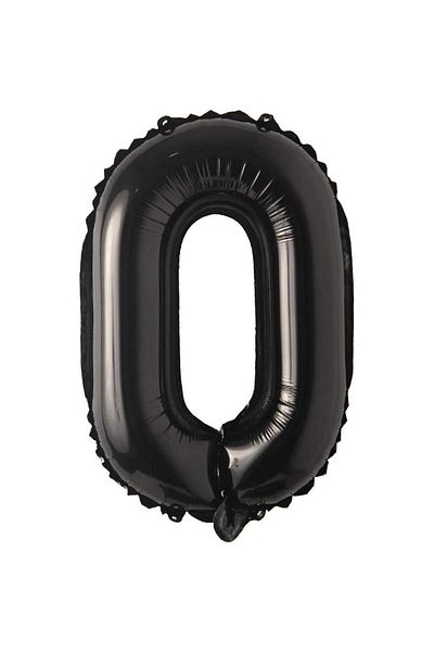 BAL10 DÜNYASI 0 Black Color Number Foil Balloon 80 cm