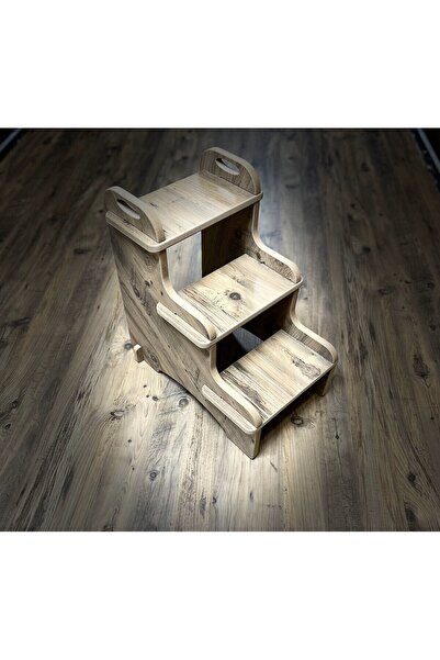varje Basamaklı Ahşap Tabure 3 Basamaklı