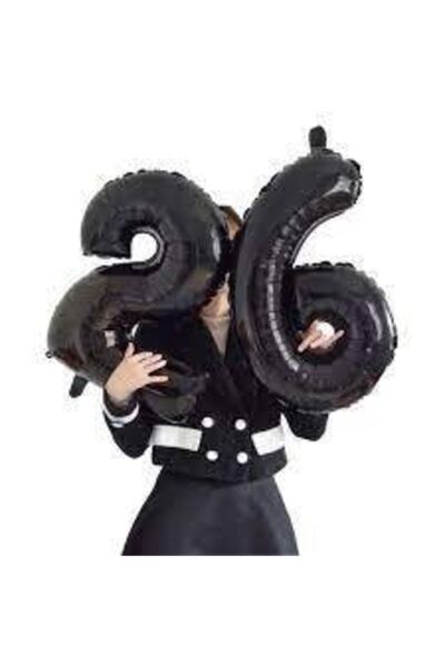 BAL10 DÜNYASI Foil Balloon Black 26 Number 34 Inch 80 Cm