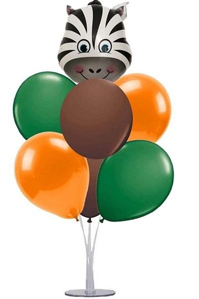 BAL10 DÜNYASI Safari Animal Themed Balloon (zebra) and 7 Balloon Stand