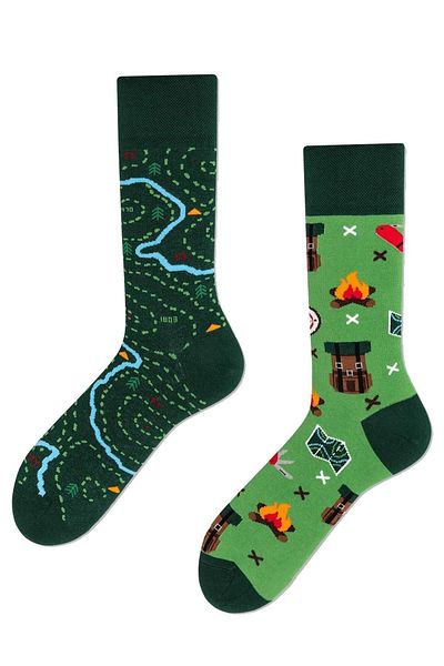 CARNAVAL SOCKS Лагерни шарени цветни десни и леви чорапи