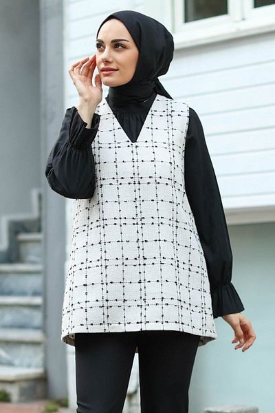 CNG MODA Women's Hijab Tweed Sweater