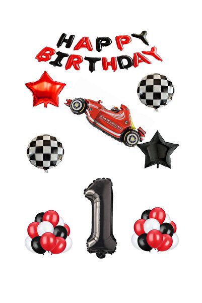 BAL10 DÜNYASI مجموعة بالونات من رقائق الفويل واللاتكس تحت عنوان السباق باللون...