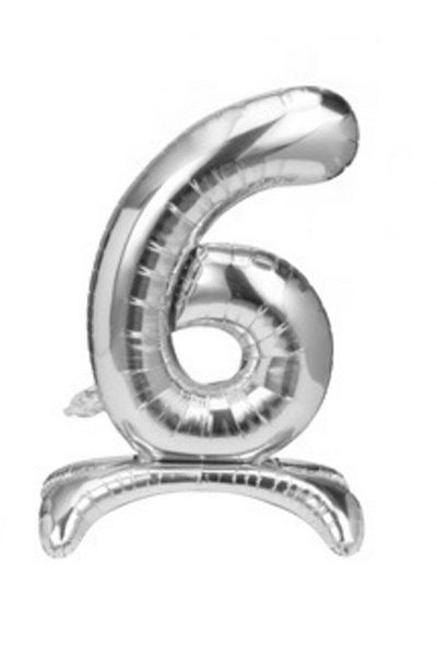 BAL10 DÜNYASI 6 Years Old Silver Colored Footed Foil Balloon Figure 32 Inches 80 Cm