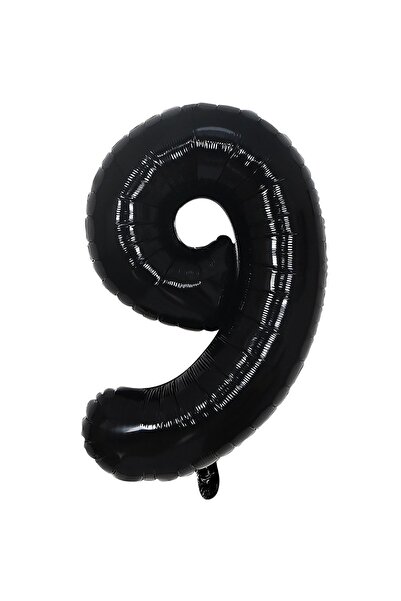 BAL10 DÜNYASI Foil Balloon Black Number 9 34 Inch 80 Cm