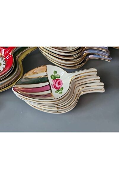 Handmade Esterhomedecor 6-piece Brown Color Hand Painted Side Turkish DElight Bowl Set