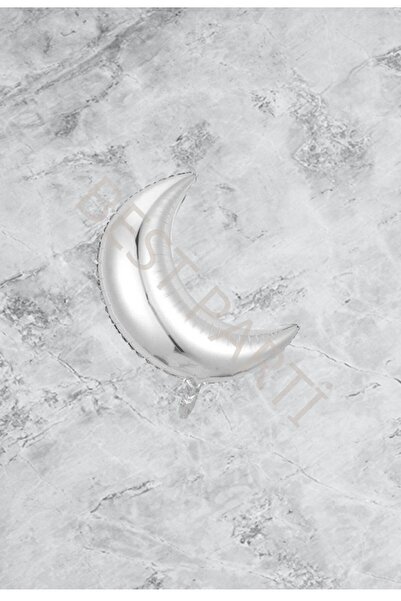 BAL10 DÜNYASI بالون فويل على شكل قمر فضي اللون 45x38 سم