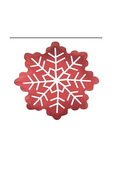 BAL10 DÜNYASI New Year's Red Snowflake Foil Balloon 53x45 cm