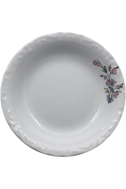 Porland 6 Adet 20 cm Çiçek Desenli Porselen Çukur Tabak 6'lı Rüya Yemek Tabağı