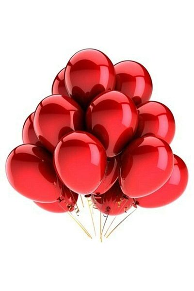 BAL10 DÜNYASI 12 Inch Metallic Red Balloon Pack of 20