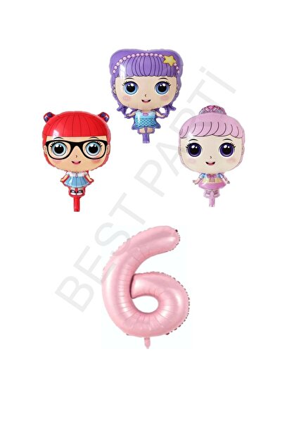 BEST PARTİ DOĞUM GÜNÜ PARTİ SÜSLERİ 3 Character PinK Number Foil Balloon Set ...