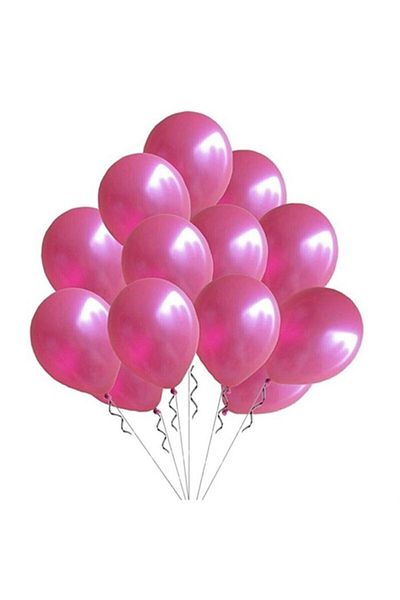 BAL10 DÜNYASI 12'inch Metallic Fuchsia Ruby Balloon 70 Pieces + 5 Meters Balloon Chain