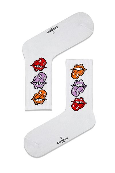 CARNAVAL SOCKS Πολύχρωμες κάλτσες με μοτίβο γλώσσας