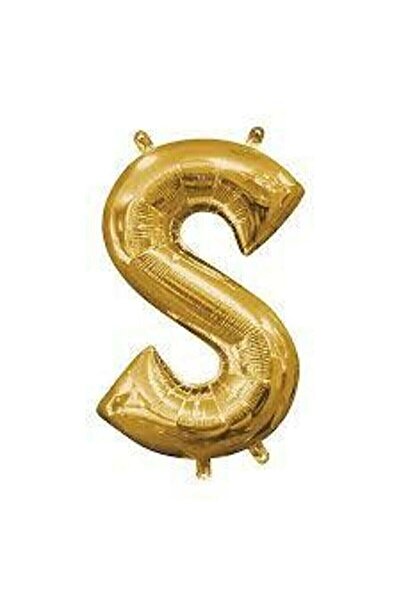 BAL10 DÜNYASI 16" Inch 40 Cm Foil Balloon Gold Color Letter ''S''