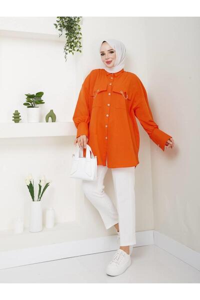 moda periy kadın yazlık mevsimlik Zincir Detaylı rahat Tesettür Tunik