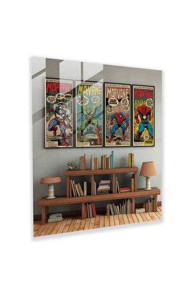 PaintedAnarchy Muhteşem Cam Baskı, Vintage Çizgi Romandan Esinlenen Sanat, Ma...