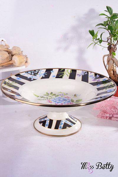 Miss Betty 30 Cm Large Size Patterned Bougainvillea Salad Bowl
