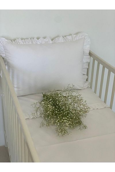 PAMUKA White Baby Duvet Cover Set - Ruffled