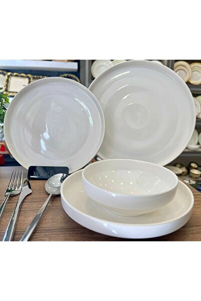 ROY KING DINA WHITE BODY 24 PARÇA 6 KİŞİLİK YEMEK TAKIMI
