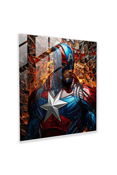 PaintedAnarchy طباعة زجاجية رائعة - Superhero Close-Up - Marvel، طباعة زجاجية...
