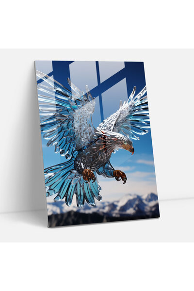 PaintedAnarchy Realistic Glass Sculpture, Eagle Glass Wall Art, Freedom