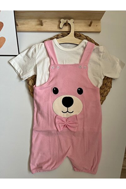 Miraydın Butik رومبير للأطفال الأولاد والبنات - ربطة عنق وتفاصيل دب، 100% قطن