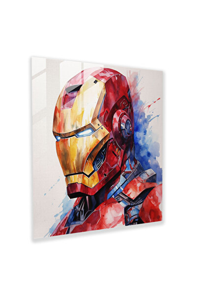 PaintedAnarchy طباعة Marvel Glass، صورة مائية لرجل الحديد، Marvel، الفن الحدي...