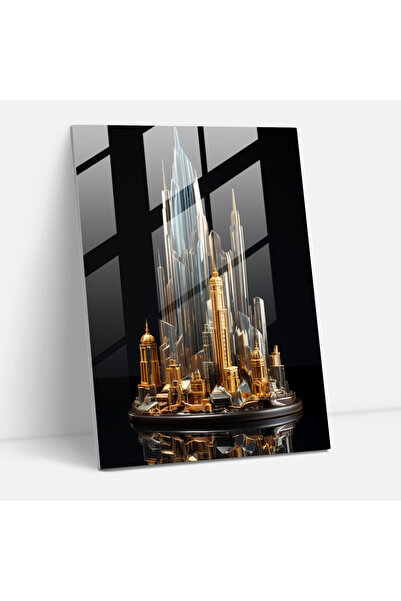 PaintedAnarchy Realistic Glass Sculpture, Cityscape Glass Print, Glass Print,...