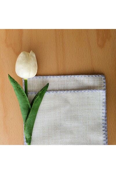 UKC Etamin Işlemelik Sunum Peçetesi - 6 Parça - 15x15cm - Kahve Yanı Sunum Pe...