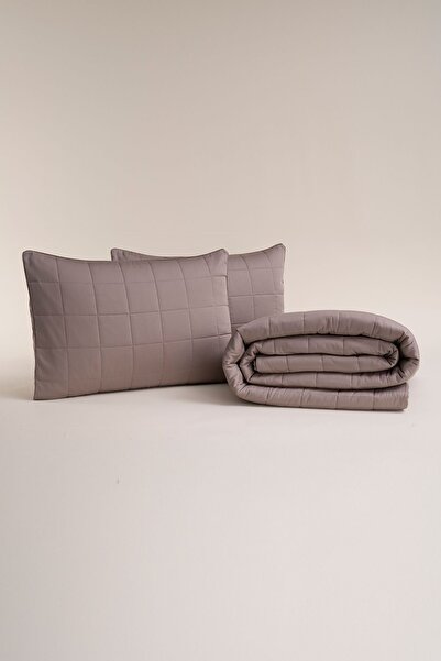 Penelope %100 Pamuk Saten Yatak Örtüsü 300x280 Cm Taş Rengi - Lia Serisi