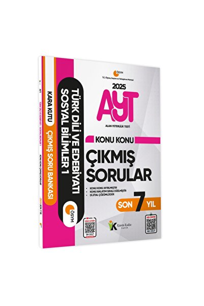 Karakutu Yayınları 2025 YKS-AYT Türk Dili ve Edebiyatı-Sosyal Bilimler 1 Konu...